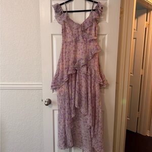 Astr Lavender Floral High Low Dress